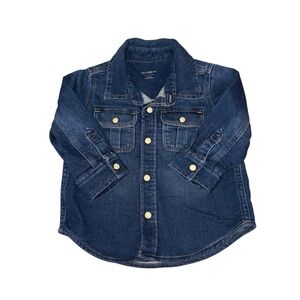 baby GAP Button Down Shirt Denim Blue Size 6-12 Months